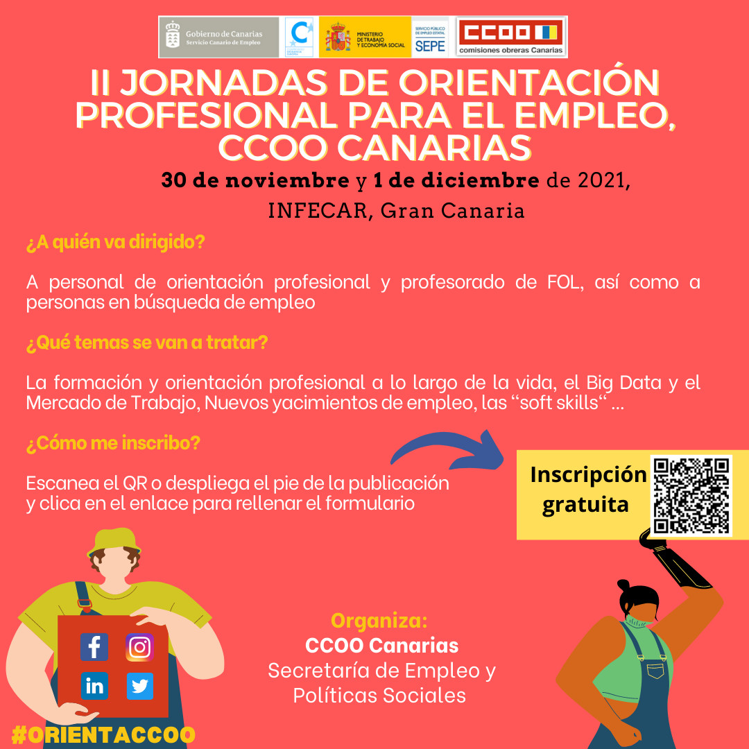 Lee más sobre el artículo II Jornadas de Orientación Profesional para el Empleo, CCOO Canarias